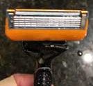 close-up of Gillette razor after six months use